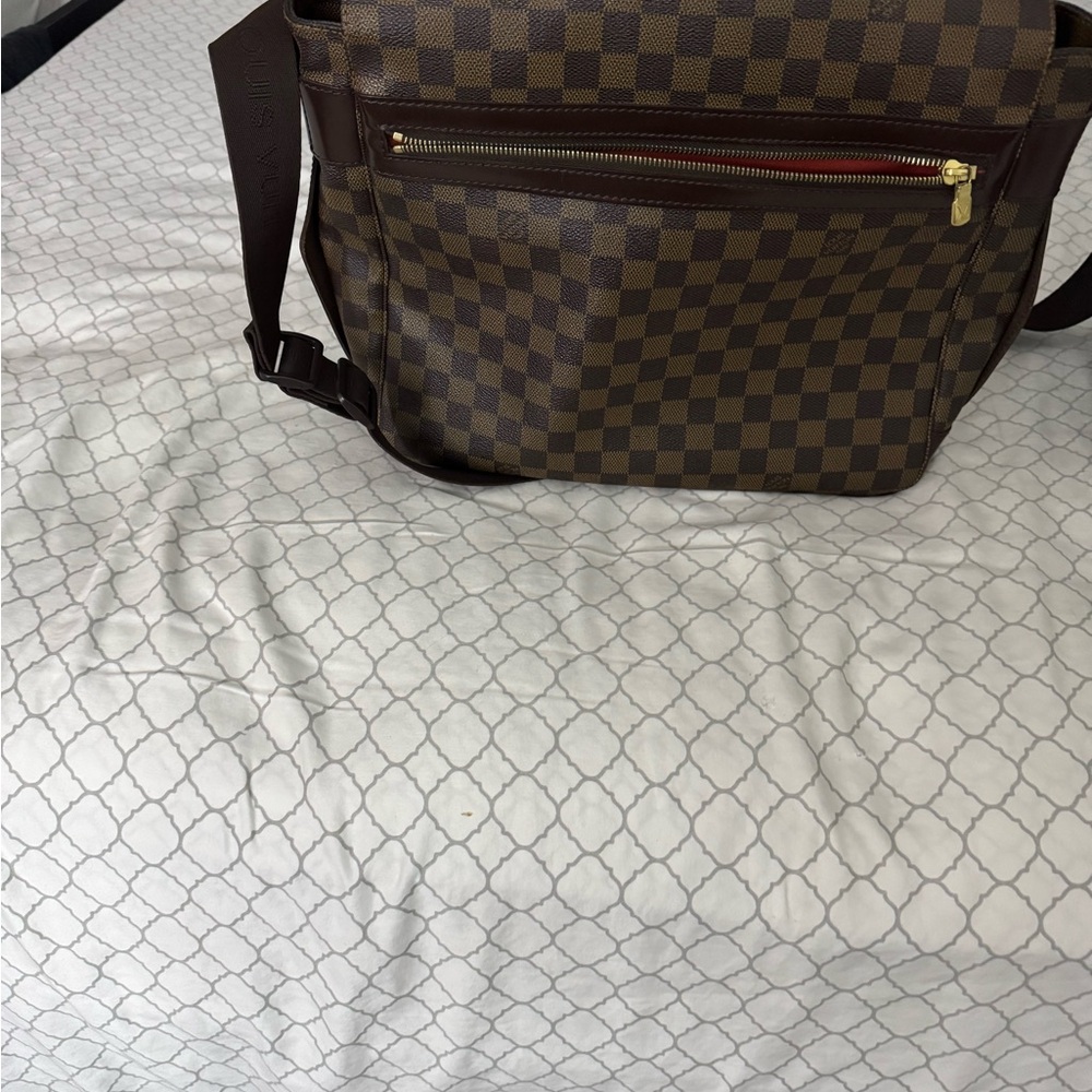 Louis Vuitton Brown Messenger Bag with Damier Pattern